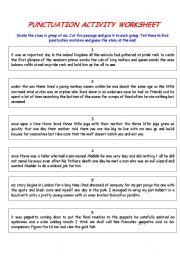 English Worksheet: punctuation activity worksheet