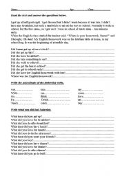 English Worksheet: past simple practice