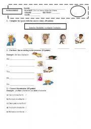 English worksheet: pains 