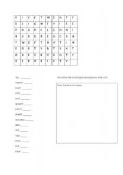 English worksheet: Numbers 