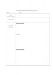 English worksheet: Format for scheme of work