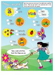 English Worksheet: How many...s Activity for Young Learners