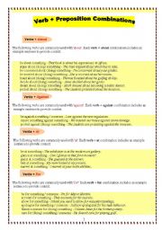 Verb + preposition combinations