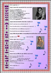 English Worksheet: Beyonc All the Single Ladies song-based activity