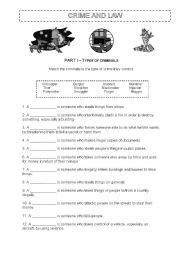 English Worksheet: Crime and Law - Vocabulary
