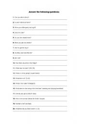 English worksheet: Questionnaire