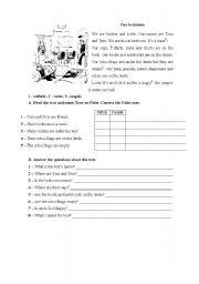 English Worksheet: classroom objects/place prepositions