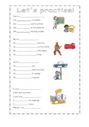 English Worksheet: LETS PRACTISE!