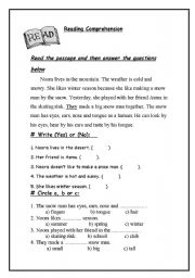 English Worksheet: extensive reading