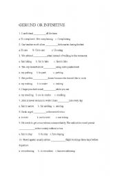 English Worksheet:  gerund or infinitive