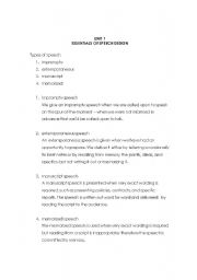 English worksheet: speech