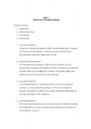 English Worksheet: speech