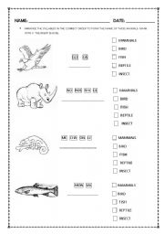 English worksheet: animals