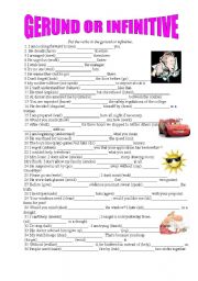 English Worksheet: gerund or infinitive