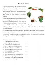 English Worksheet: For Earth Day