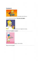 English worksheet: Present Simple - The Simpsons