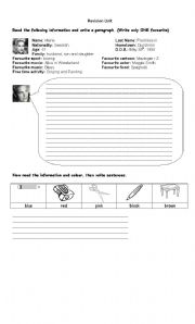 English worksheet: Revision 