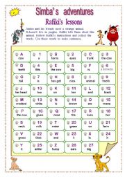 English Worksheet: Word order - Present Simple (Game)