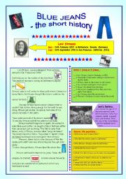 English Worksheet: JEANS - the short history & key (fully editable)