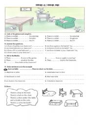 English Worksheet: there is / there are