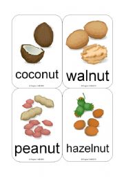 Fruit / Vegetable Flashcards (Nuts & Berries) (12 cards)