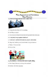 English Worksheet: Suggestions, Plans and Invitations: Pairs Activity