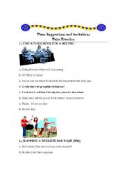 English worksheet: Suggestions, Plans and Invitations: Pairs Activity