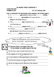 English Worksheet: SECOND CONDITIONAL,WISH,FUTURE TENSE WORKSHEET