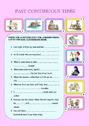 English Worksheet: Past Continuous