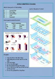 English Worksheet: Giving direction inside