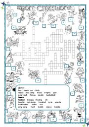 English Worksheet: Sport Crossword