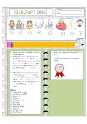 English Worksheet: physical descriptions