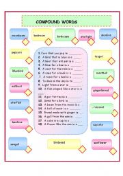 English Worksheet: COMPOUND WORDS