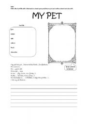 English Worksheet: My pet