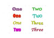 English worksheet: Spelling Numbers One to Twenty (card one)