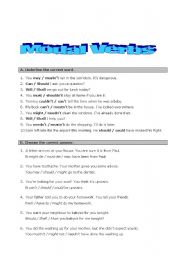 English Worksheet: Modal verbs exercises