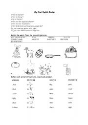 English worksheet: My First English Easter - beginner