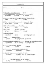 English Worksheet: Grammar Test