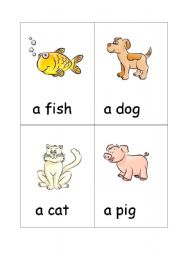 English Worksheet: animal flashcards