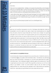 English Worksheet: Find 10 Mistakes #2