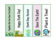 English Worksheet: Earth Day Bookmarks