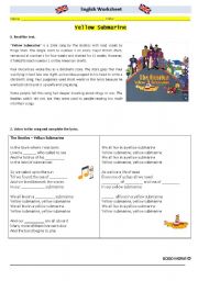 English Worksheet: yellow submarine - colours