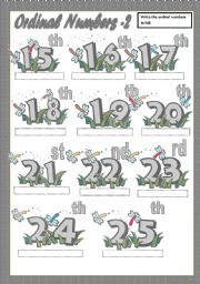 English Worksheet: ORDINAL NUMBERS 2/2