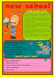 Simple Past Tense reading with questions
