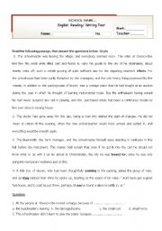English Worksheet: The school master 
