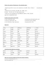 English worksheet: REVISION EXERCISE ON ADJECTIVES