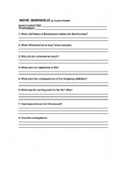 English Worksheet: Worksheet on the film Shopaholic