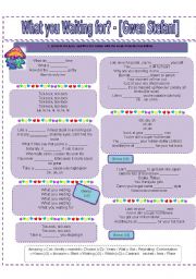 English Worksheet: Song - What you Waiting for? - [Gwen Stefani]