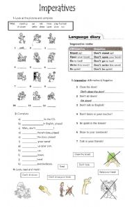 English Worksheet: Imperatives