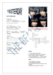 English Worksheet: Yesterday-Paul McCartney